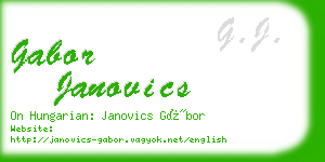 gabor janovics business card